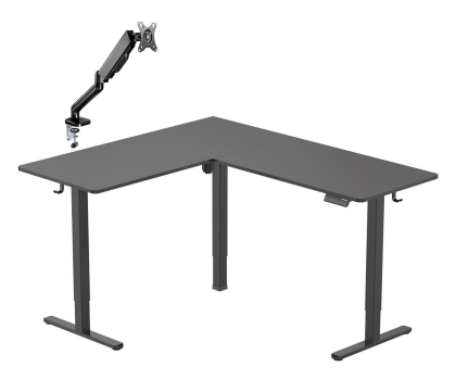Biurko gamingowe Silver Monkey Biurko elektryczne ECD-300 black + UM-600 (sprężyna gazowa)